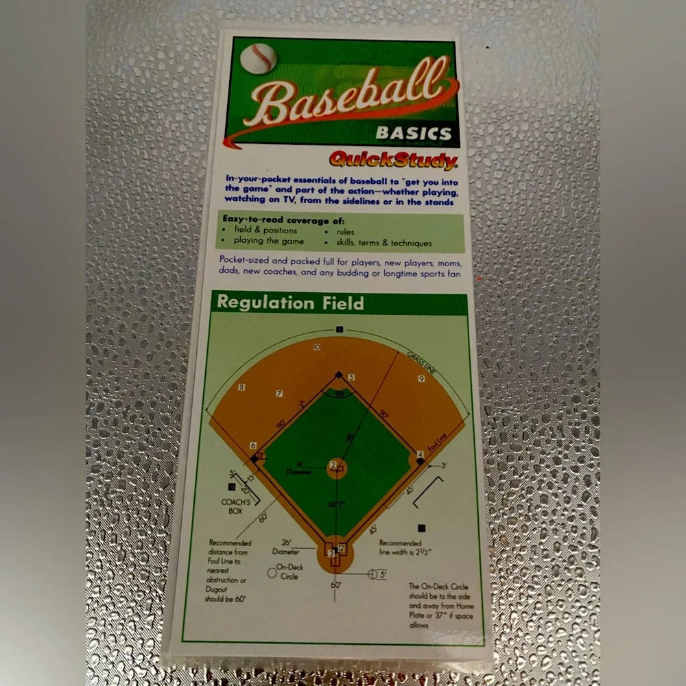 “Baseball” Basics - Laminated Reference Guide - Picture 1 of 6